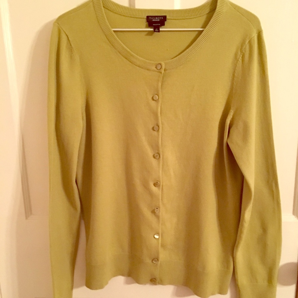For Spring! Talbots lime green cardigan sweater!